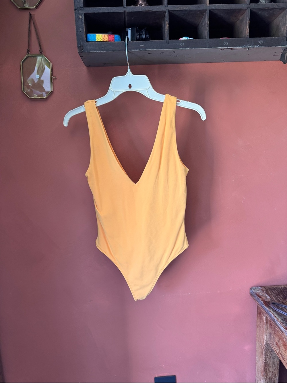 Babaton Mustard V-Neck Bodysuit